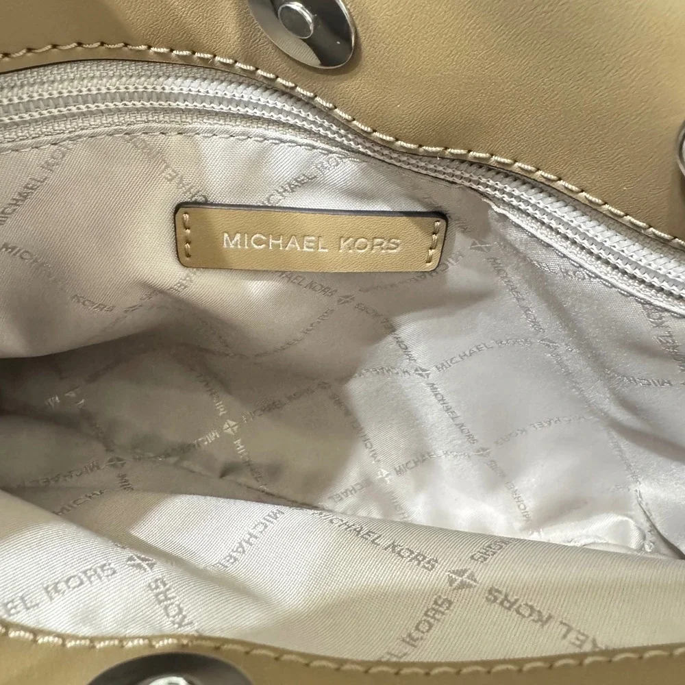 Michael Kors Small Camille Dark‎ Khaki saffiano Leather Satchel Handbag